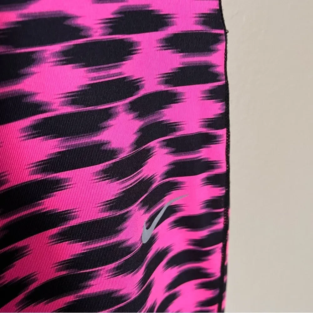 Nike Dri-Fit Run Fast Live Fearless Pink Black Print Athletic Leggings Size S